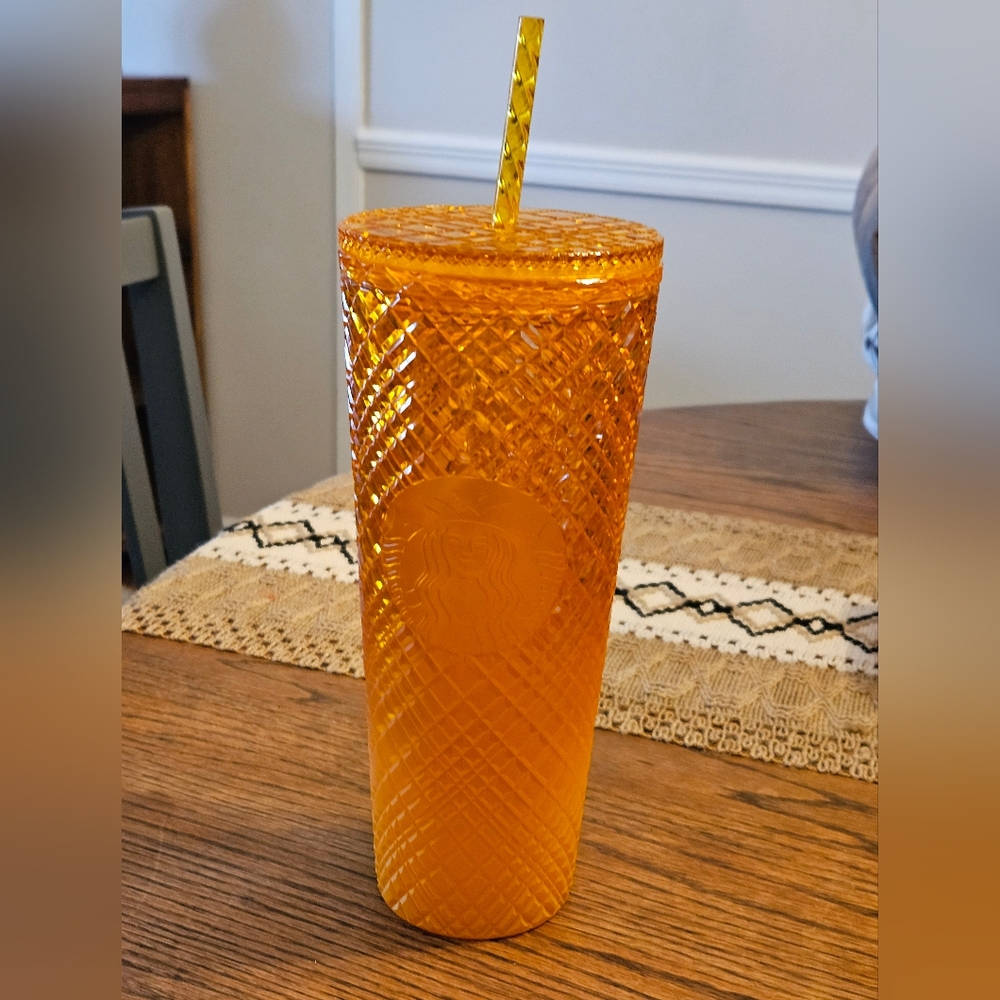 Yellow Jeweled Starbucks Cup